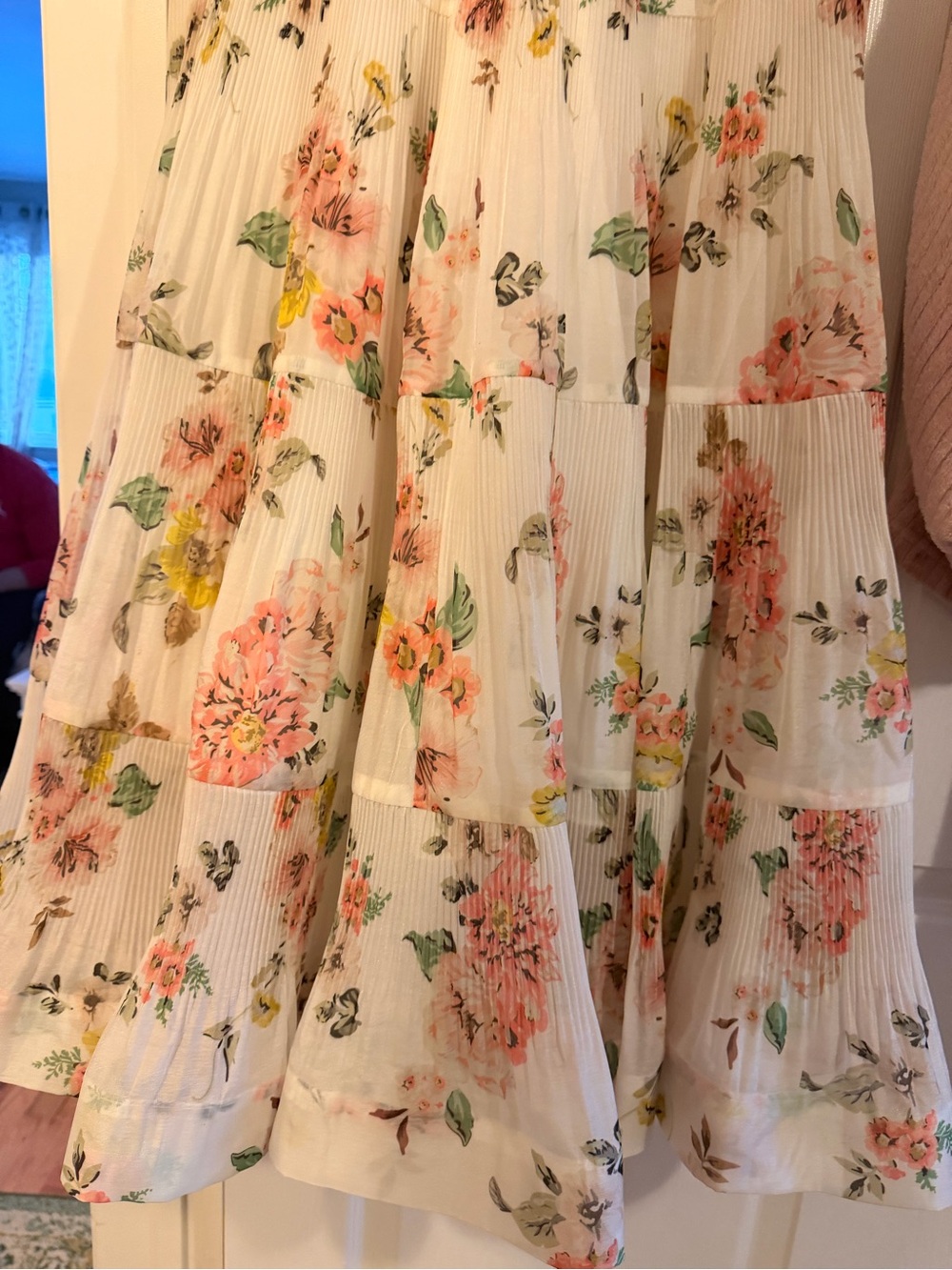 Zimmermann White Floral Maxi Skirt with Pink and Yellow Blooms - Picture 7 of 12